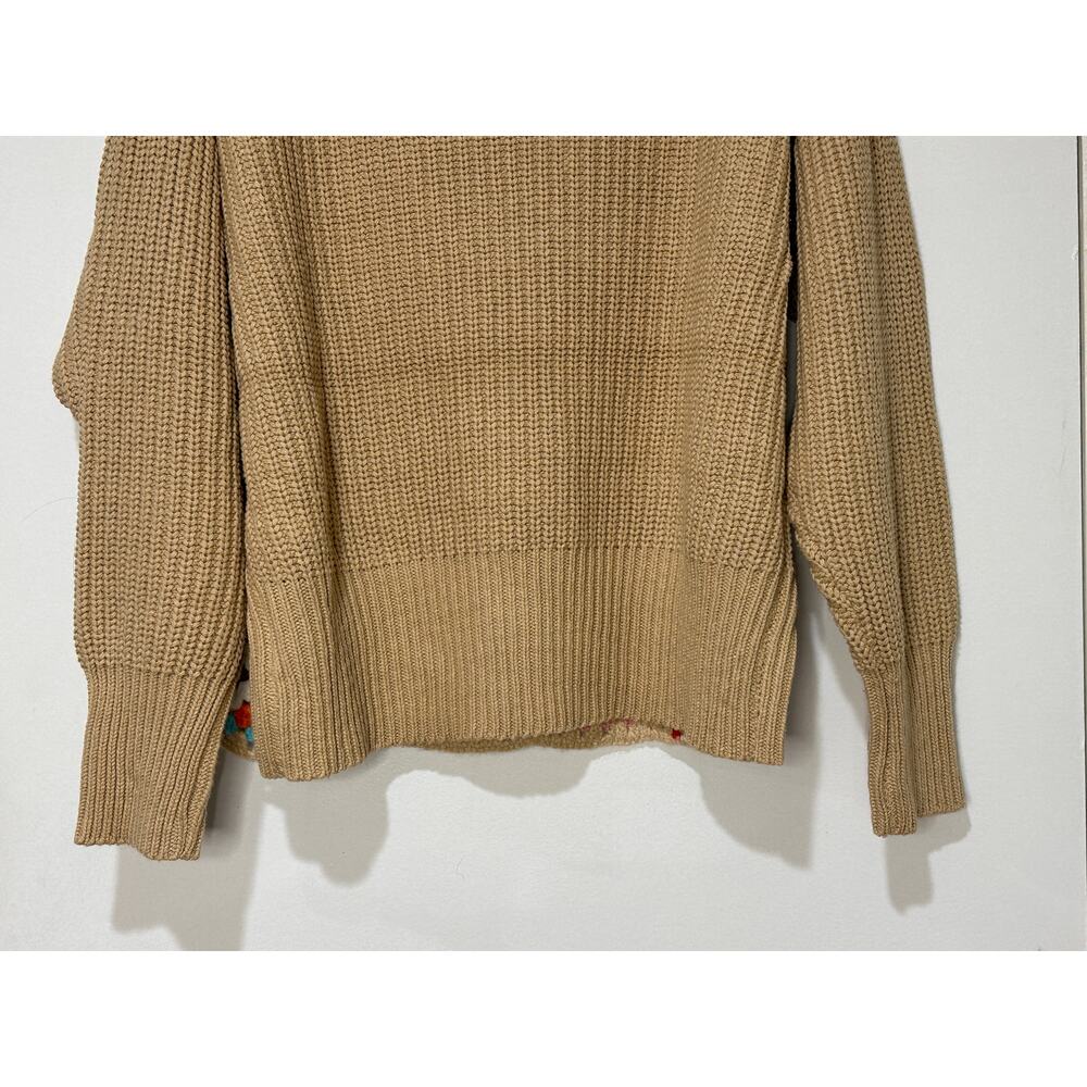 Blue Velvet Granny Square Knit Long Sleeve Sweater Mocha Multicolor Small NWT - Picture 11 of 15
